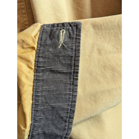 Lands End Chore Jacket Field Barn Coat Corduroy Trim Plaid Lined Tan Men Sz L T - Picture 10 of 13